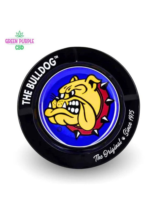 CENDRIER NOIR METAL BULLDOG 14CM