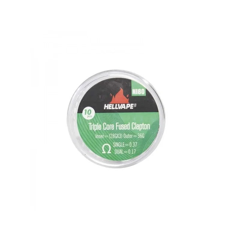 NI80 Triple Core Fused Claptons Coils (10pcs) Hellvape Hellvape